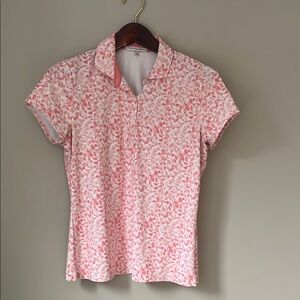 Fairway & Greene Coral Leaf Print Polo